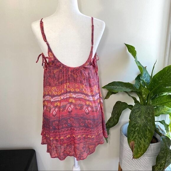 Kimchi Blue boho red patterned mini dress size xs - Picture 6 of 9